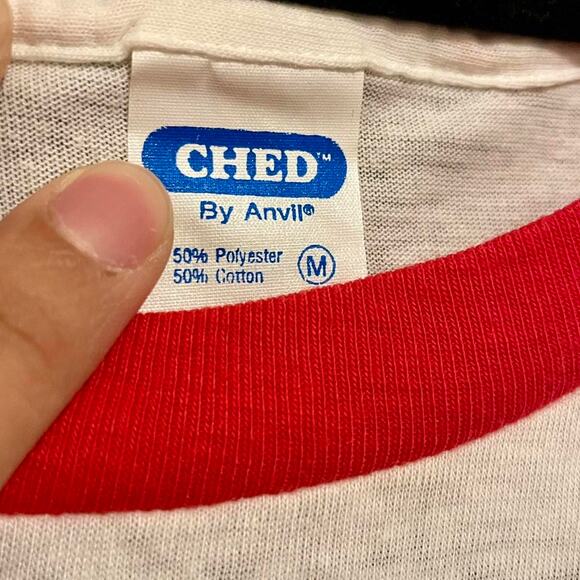 Vintage 80s Charlie Hustle Pete Rose 4,192 Hits Record Ringer Shirt Adult Medium - Picture 2 of 3